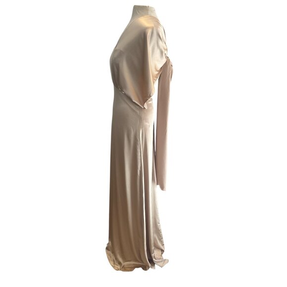Revelry Devan Convertible Satin Maxi Dress – Gold Champagne – Size 10 Tall – Bri - Picture 3 of 13